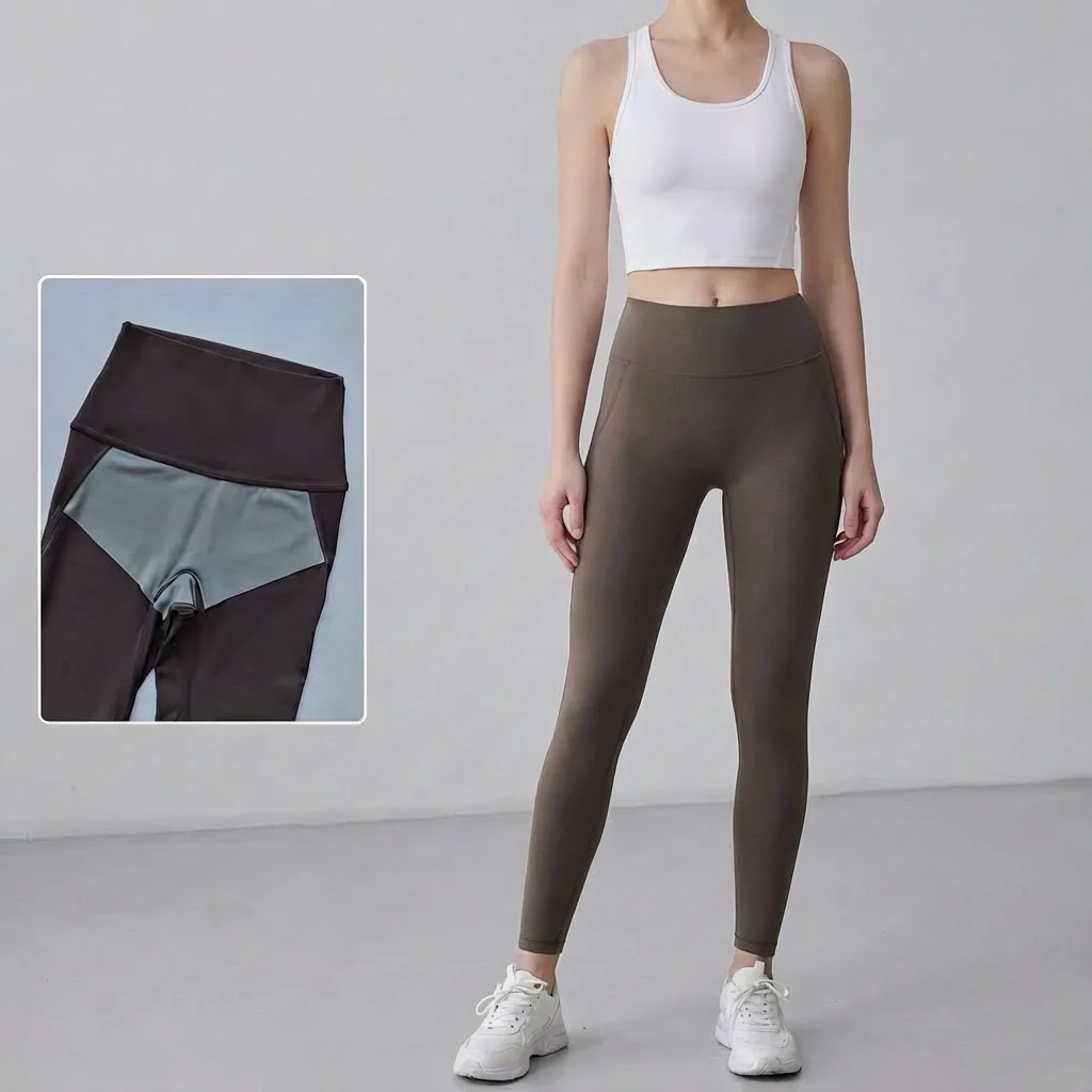 High waist free underwear sports running pilates training seamless nine-point pants fitness pants women's nude yoga pants