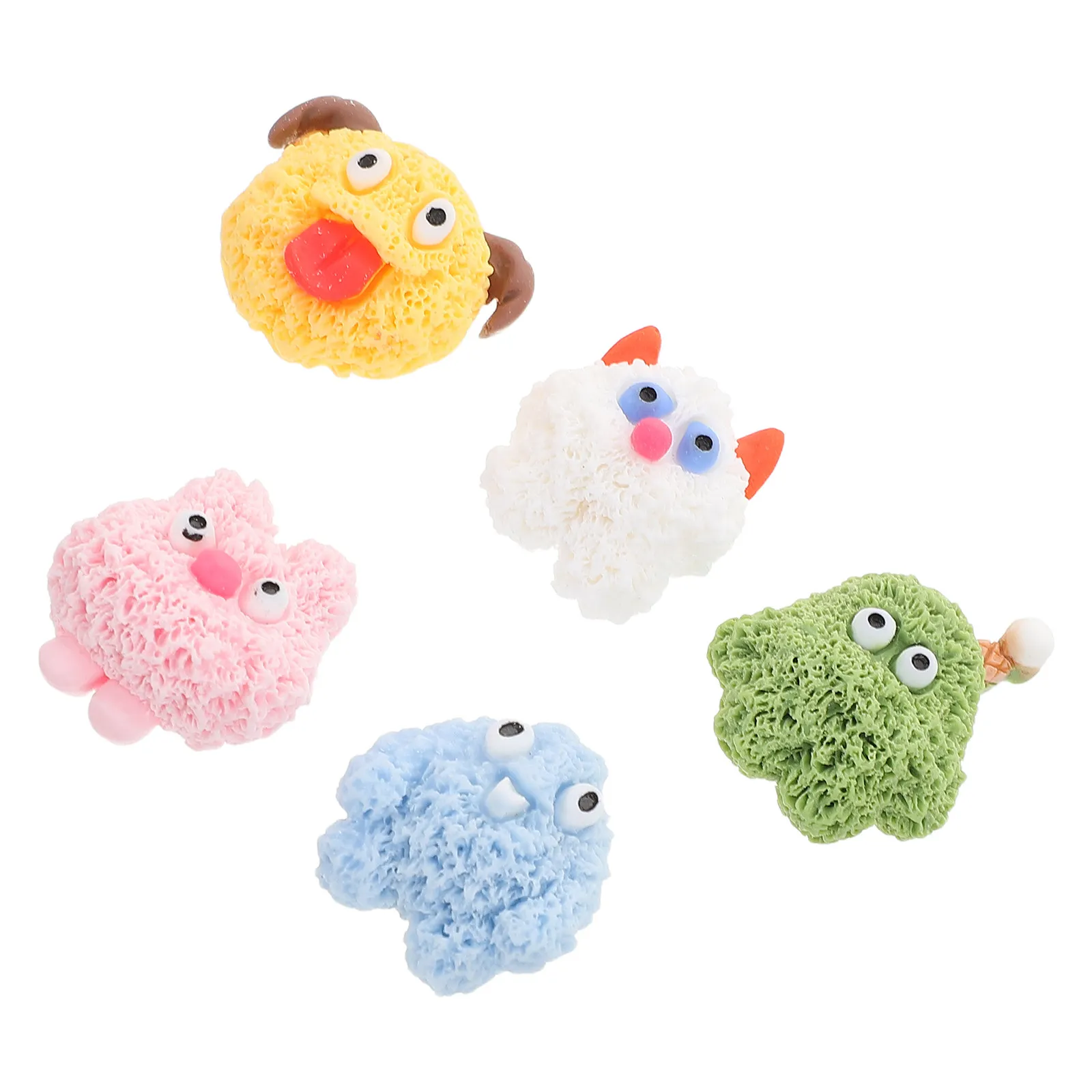 5Pcs Monster Refrigerator Magnets Resin DIY Accessories Magnetic Blackboard Stickers Home Office Cabinet Organization