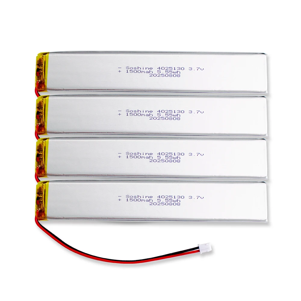 Soshine 4025130 1500mAh Lithium Polymer Battery 3.7V Lipo Batteries for Lights Sensor Lights LED Cabinet Lights Emergency Lights