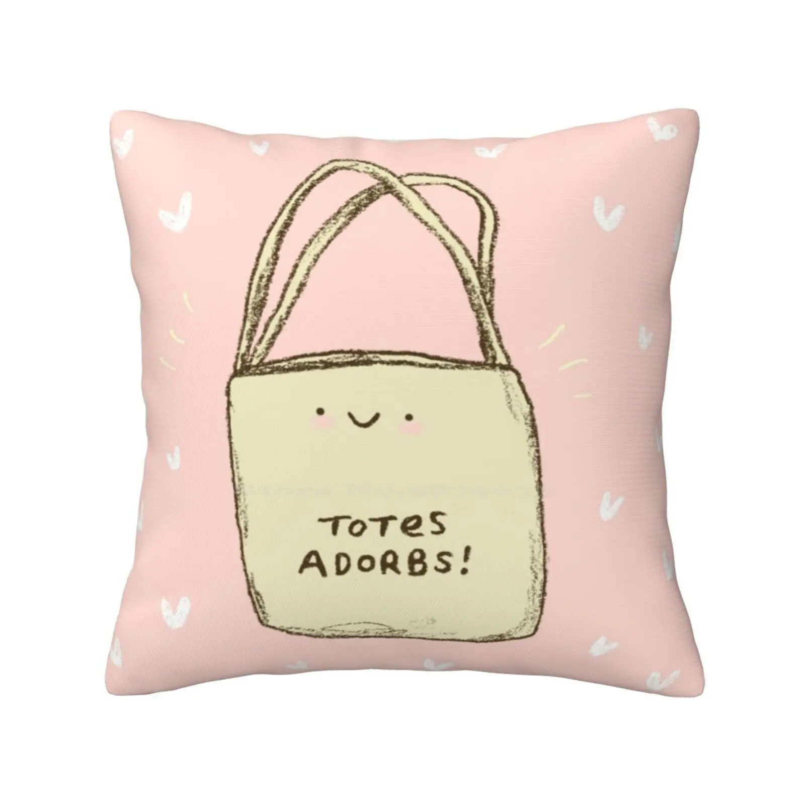 Adorbs! Pillow Cover Hug Pillowcase Adorbs Totally Adorable Cute Kawaii Cutie Lovely Heart Sweet Funny Silly Item Smile Cheeky