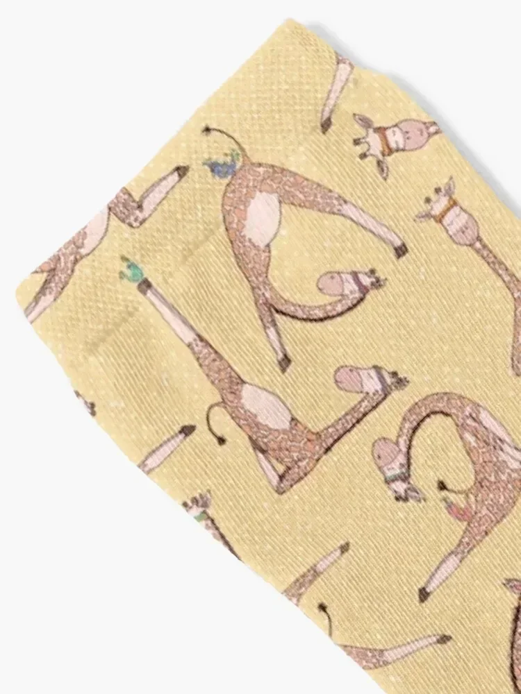 Cute Funny Giraffes In Yoga Poses Socks Sports hiphop Soccer Novelties Socks Girl Men's