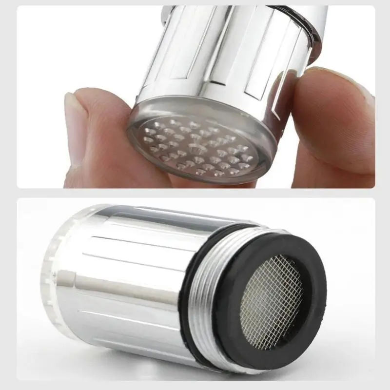 LED Sensor Faucet Temperature-Sensitive Light Water Saving Stream Light Faucet Aerator Tap Nozzle For Kitchen Bathroom 3-Color