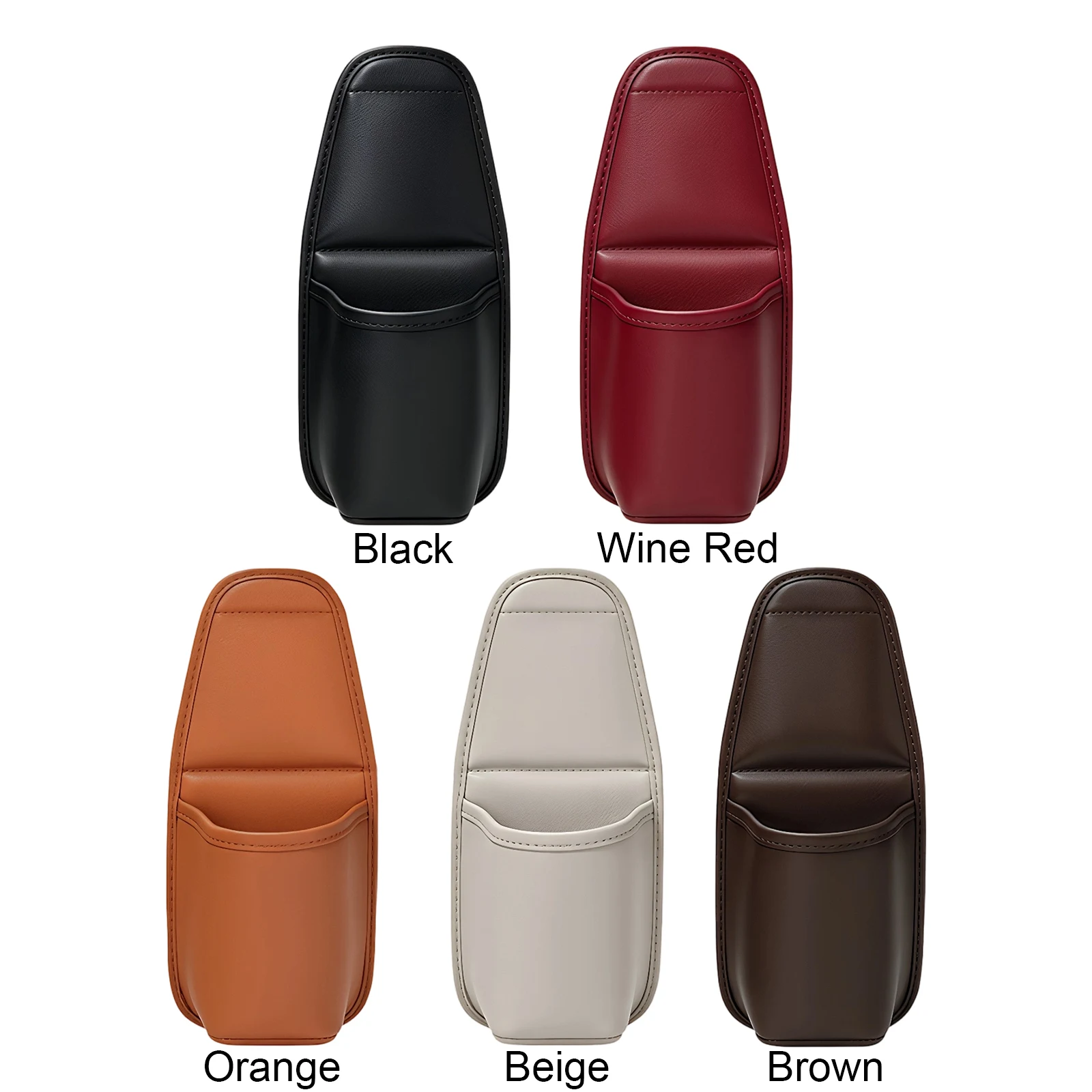Multi-Function Leather Car Door Side Pocket Cup Holder Phone Slot Auto Interior Organizer Storage Bag