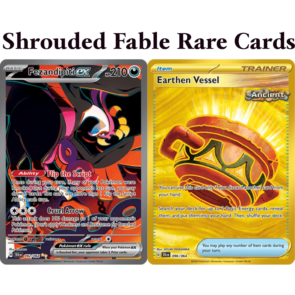 

PKM Shrouded Fable (SFA) PTCG holographic Rare Proxy Game Cards Earthen Vessel 096 Fezandipiti ex 092 Collect toys gifts cards