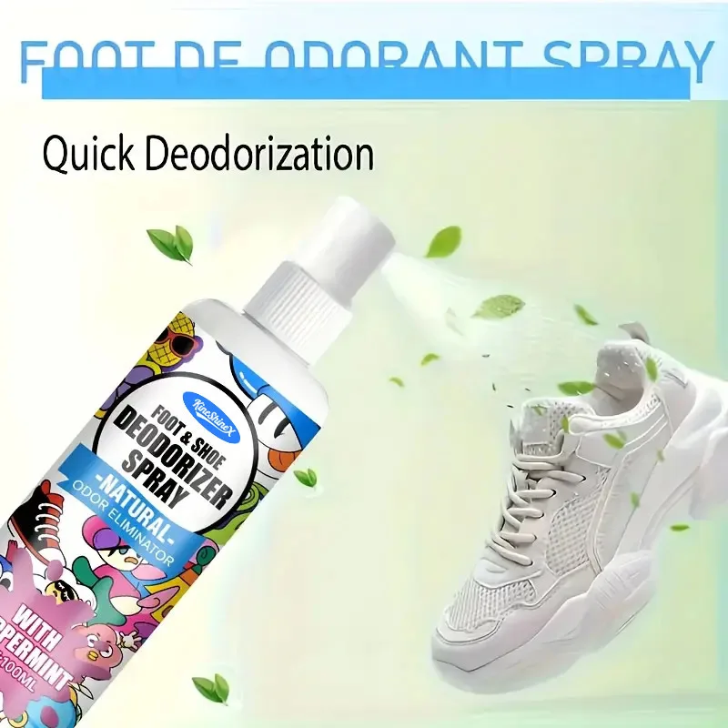 

Спрей-дезодорант для ног – быстродействующий, длительного действия, устраняющий запахи, для обуви, кроссовок, ботинок, носков, на основе передовых технологий