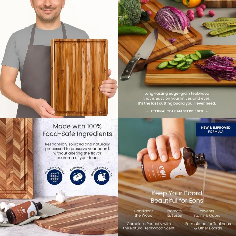 Placa de escultura em madeira pequena com certificação FSC com ranhura de suco e óleo mineral EON para segurança de facas