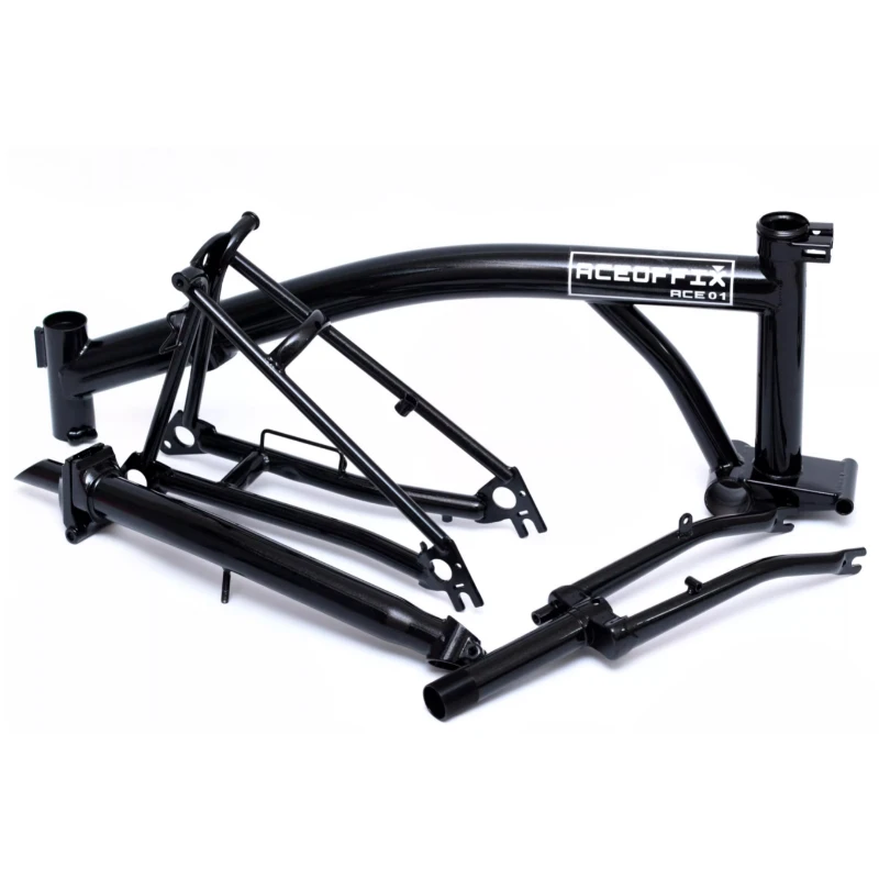 

Aceoffix 16 Inch Tri-Folding Bike 4130 Chromoly Steel Black Frame/Foldoing Stem/Fork Bike Accessories