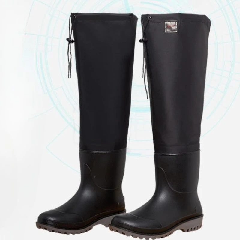 

Длинные нескользящие мужские туфли, легкие водонепроницаемые галоши, городские новые износостойкие резиновые сапоги для рыбалки с широкими пальцами и грязевой резинкой для мужчин