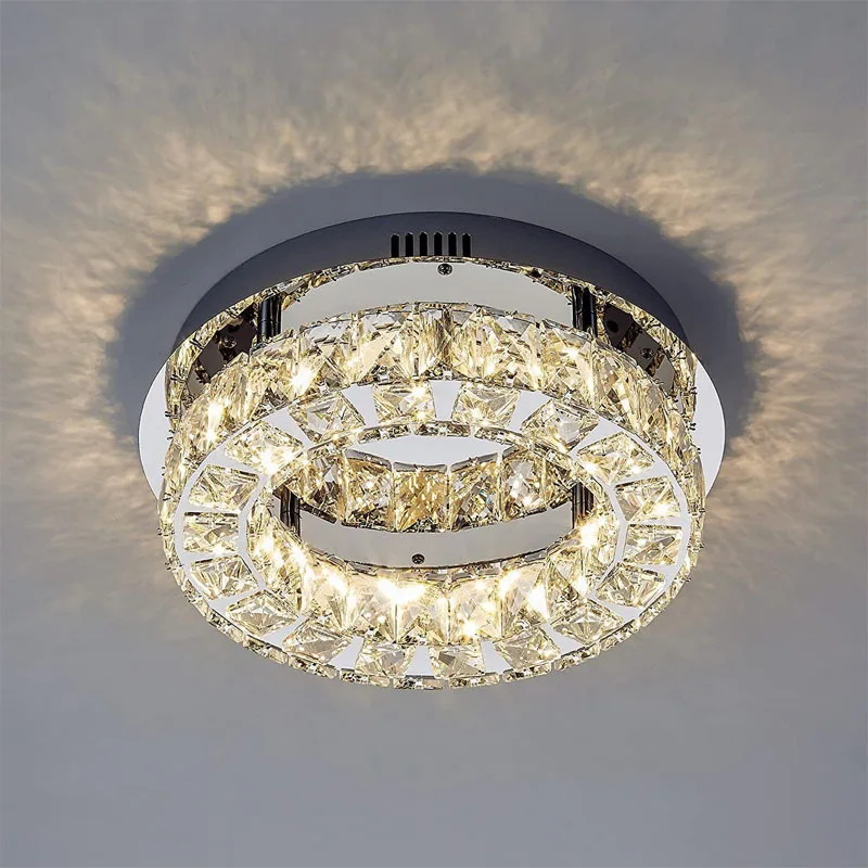 

Light luxury round crystal balcony entrance corridor lamp modern simple ceiling lamp