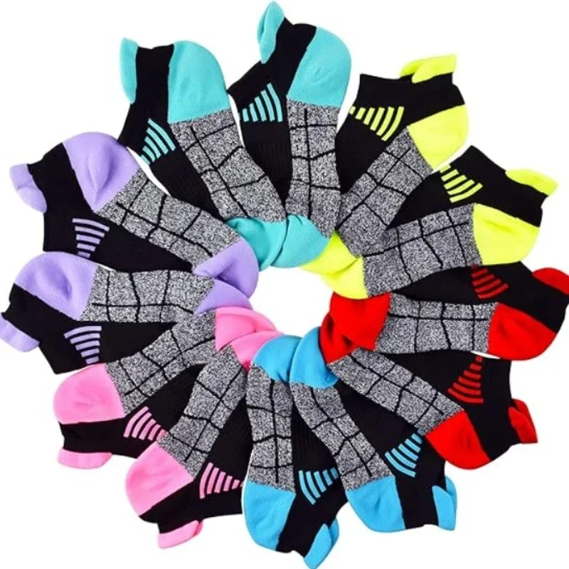 6 paires de chaussettes de sport respirantes coupe basse pour hommes et femmes, absorbant la sueur, anti-odeur, chaussettes fines décontractées pour la course à pied, pour l'entraînement quotidien en salle de sport