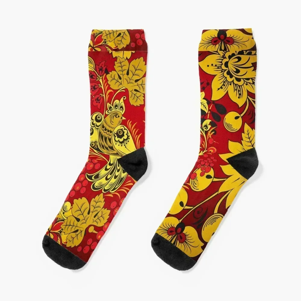 

Khokhloma Socks FASHION anti-slip cotton Socks Men's Women's