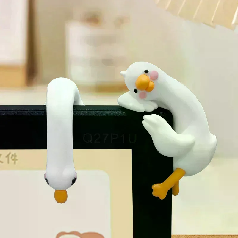 Cartoon Animal Decor For Desk Car Dashboard TV Monitor Gift Idea Cute 3D Duck Figurine Mini Resin Duck Ornament Playful Resin