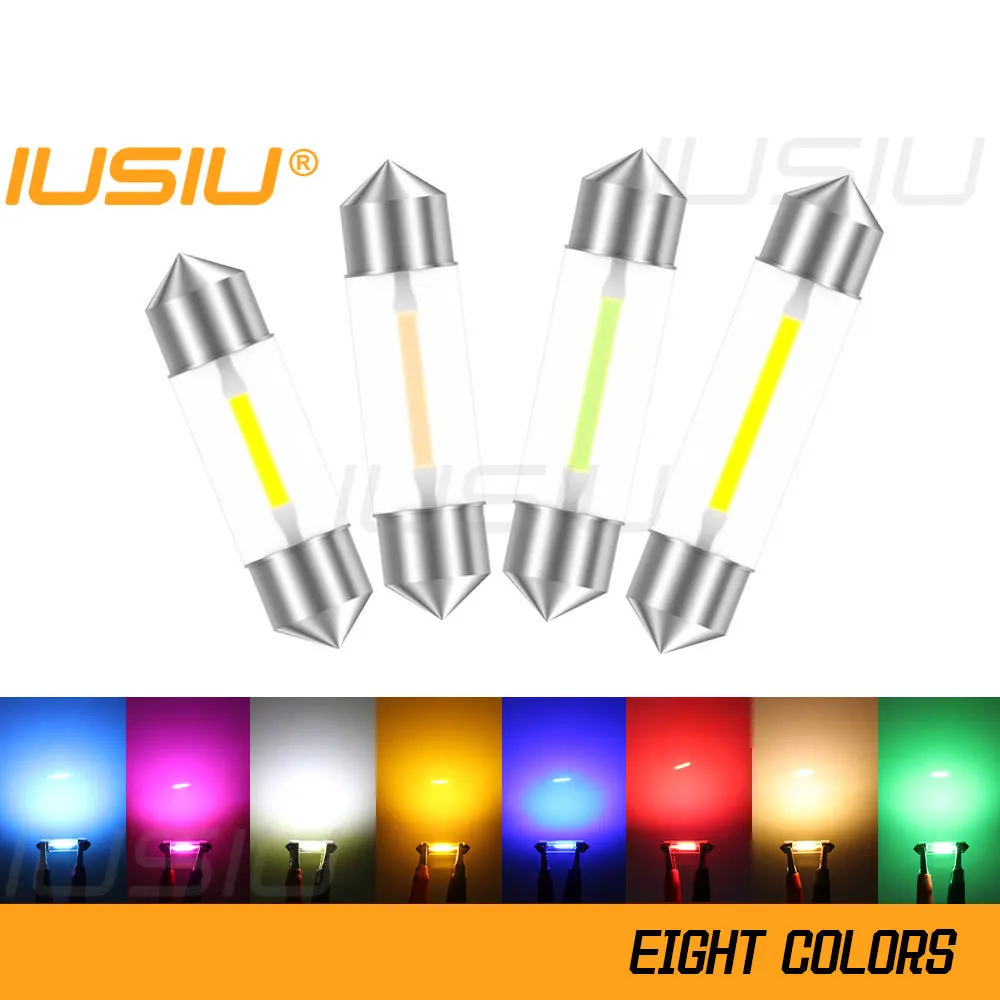 IUSIU C5W C10W Led Bulb 6V 12V 24V 31 mm Festoon 31mm 39mm 41mm 28mm 36mm Lamp Dome Interior Door Warm White Red Truck Car Light