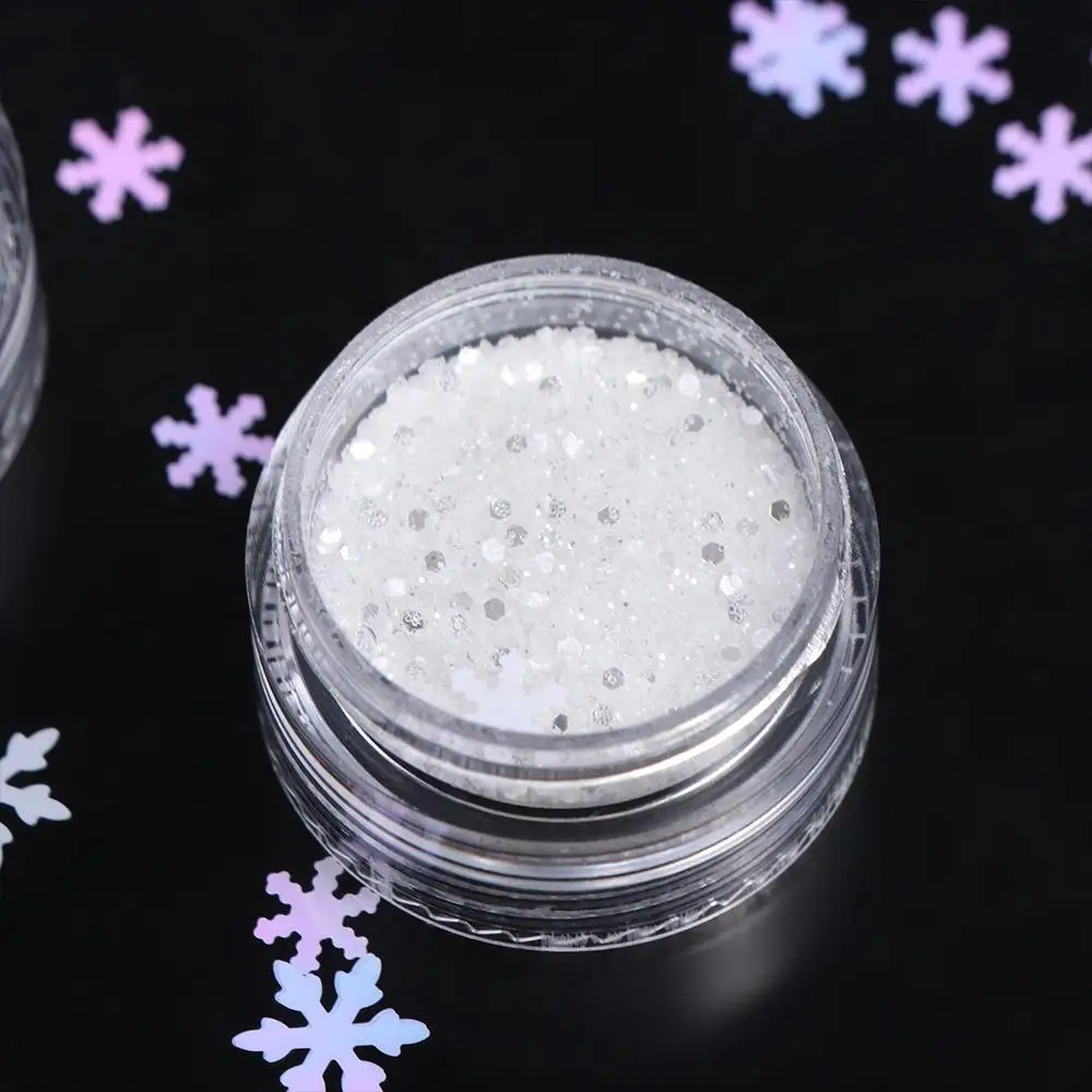 6 pçs/set prego pigmento poeira natal lantejoulas manicure ferramentas decorações da arte do prego natal glitter flocos suprimentos da arte do prego