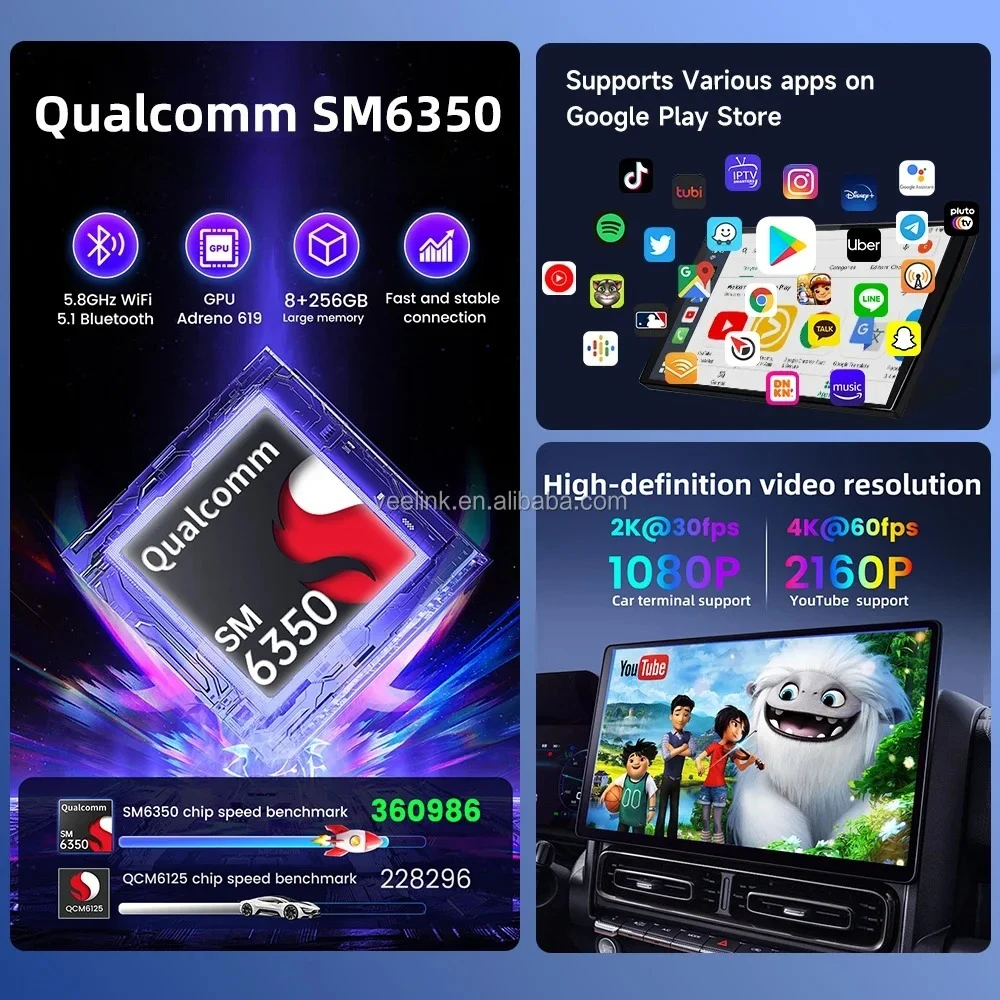 Disponibile carlinkit ultra Android 15 Tbox Carplay Ai Box 8g 256gb 5g 2.4g 2160p SM6350 Tv Car Play Aibox per adattatore wireless