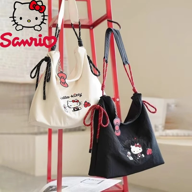 Sanrio Hello Kitty New Women's Shoulder Bag Fashion Women's Handbag Embroidery Women's Tote Bag Large Capacity Holiday Gifts