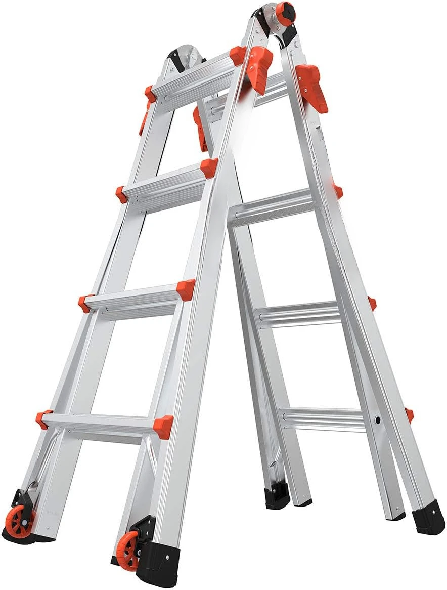 Velocity with Wheels, M17, 17 Ft, Multi-Position Ladder, Aluminum, Type 1A, 300 lbs Weight Rating, (15417-001)