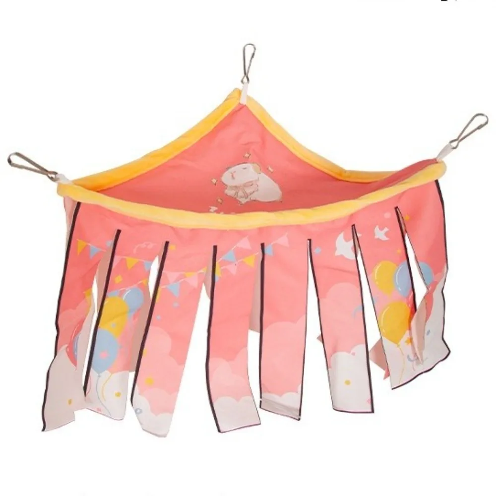Triangle Shape Double Layer Tassel Nest Waterproof Cute Guinea Pig Pet Tent Soft Comfortable Breathable Pet Hammock Hamster