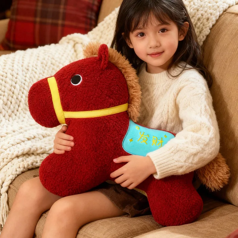 New Year's Red Lucky Horse Throw Pillow Simple Home Style Pillow Sofa Cushion Kid Birthday Gift