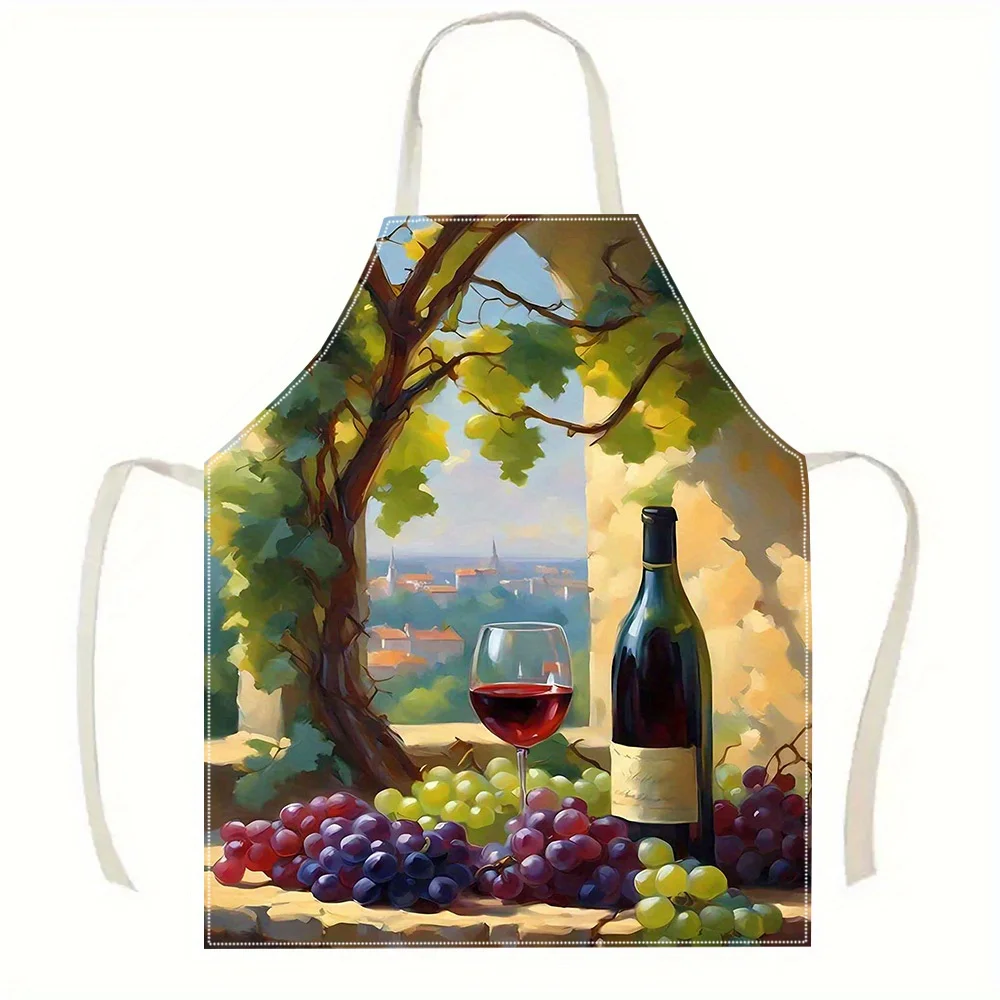 

Фартук для виноградаря из льна: для кулинарии, выпечки, кухни, подарок шеф-повару, с изображением виноградника, для любителей красного вина, домашний декор в стиле фермерского дома