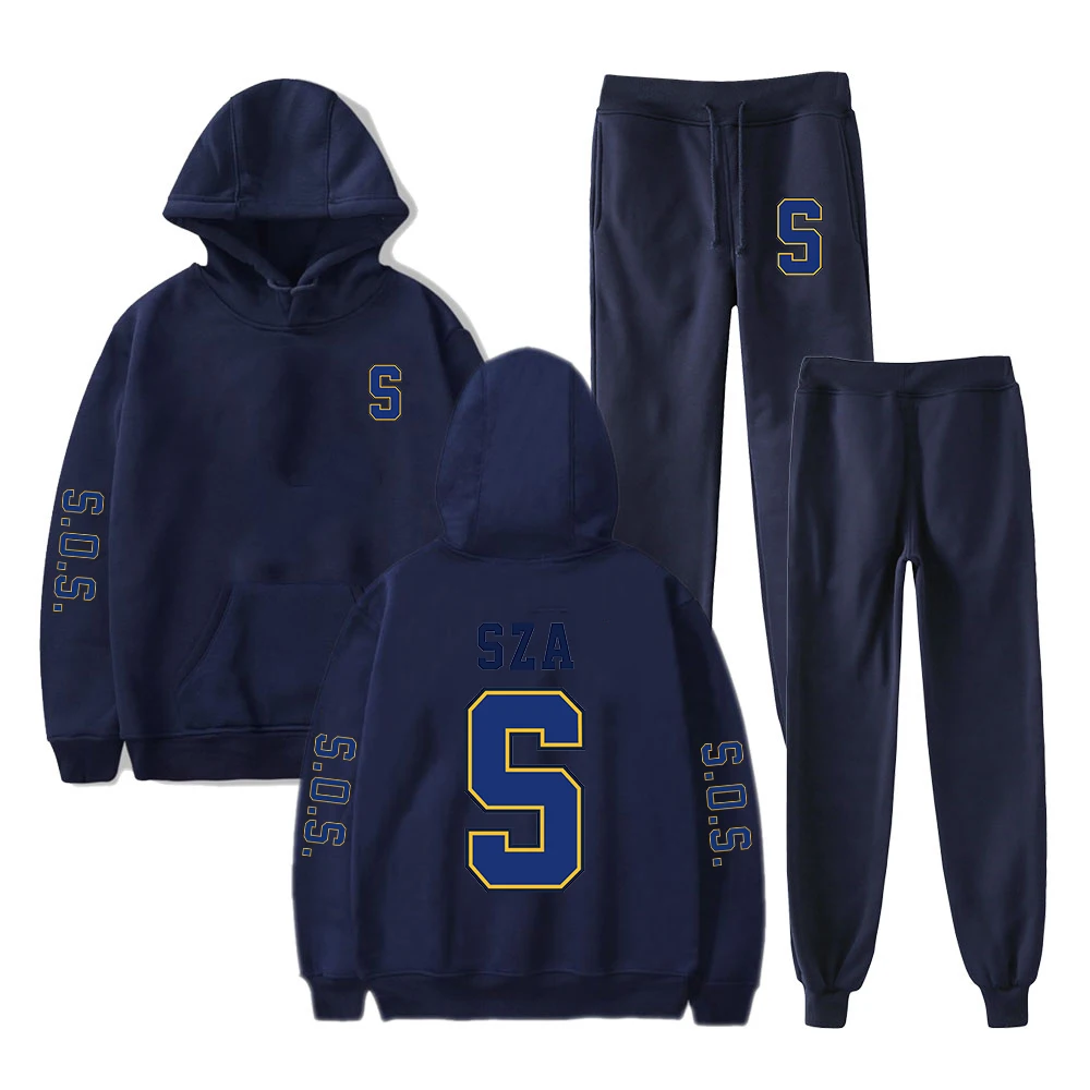 SZA SOS Blind New Album Hoodie Jogger Pants Two Piece Set Sweatshirts+Sweatpants 2023 World Tour Clothes Men Women's Set
