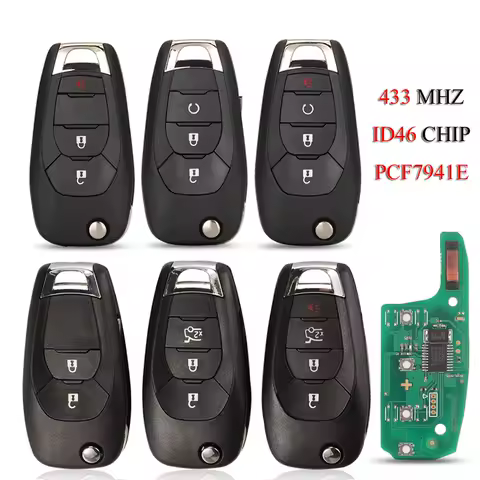 jingyuqin 2/3/4 Buttons 433MHZ ID46 PCF7941E/PCF7961E Chip Remote Smart Car Key For Chevrolet Avo Cruze Colorado Sonic Spark