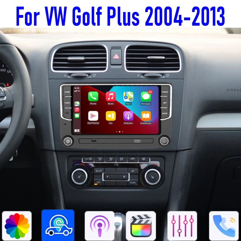 

GPS 7" For VW Golf Plus 2004-2013 Wireless Apple Carplay Android 13 Auto Head Unit Car Stereo Radio Intelligent System 64GB WIFI
