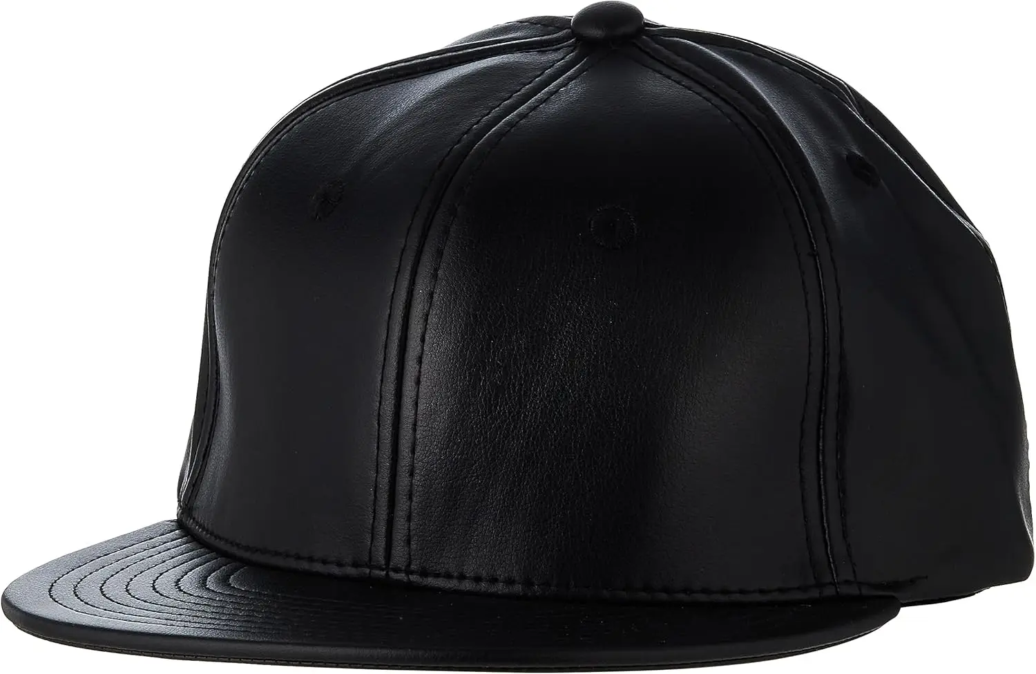 

58cm mens Flat Faux Leather Snapbacks hat
