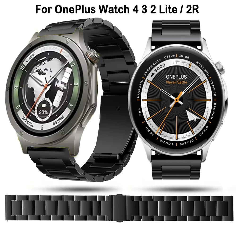 Titanium Alloy Strap Compatible with OnePlus Watch 4 3 2r 2 46mm X X2 4Pro Watchband 22mm Bracelet for OnePlus Watch Lite Correa