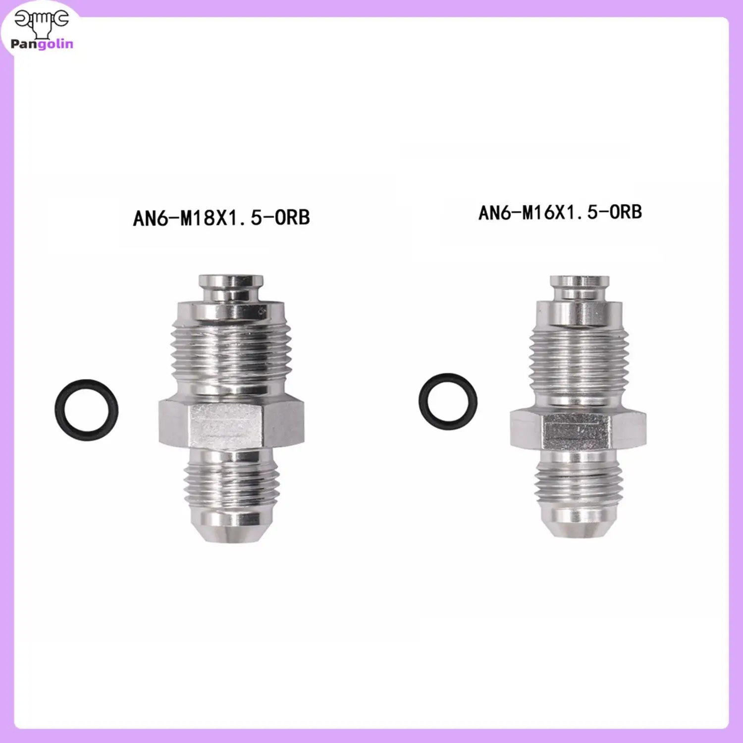 

2pcs New 6AN Power Steering Fitting 16mm 1.5 And 18mm 1.5 For Gm Hydro Boost Pump & Rack Silver
