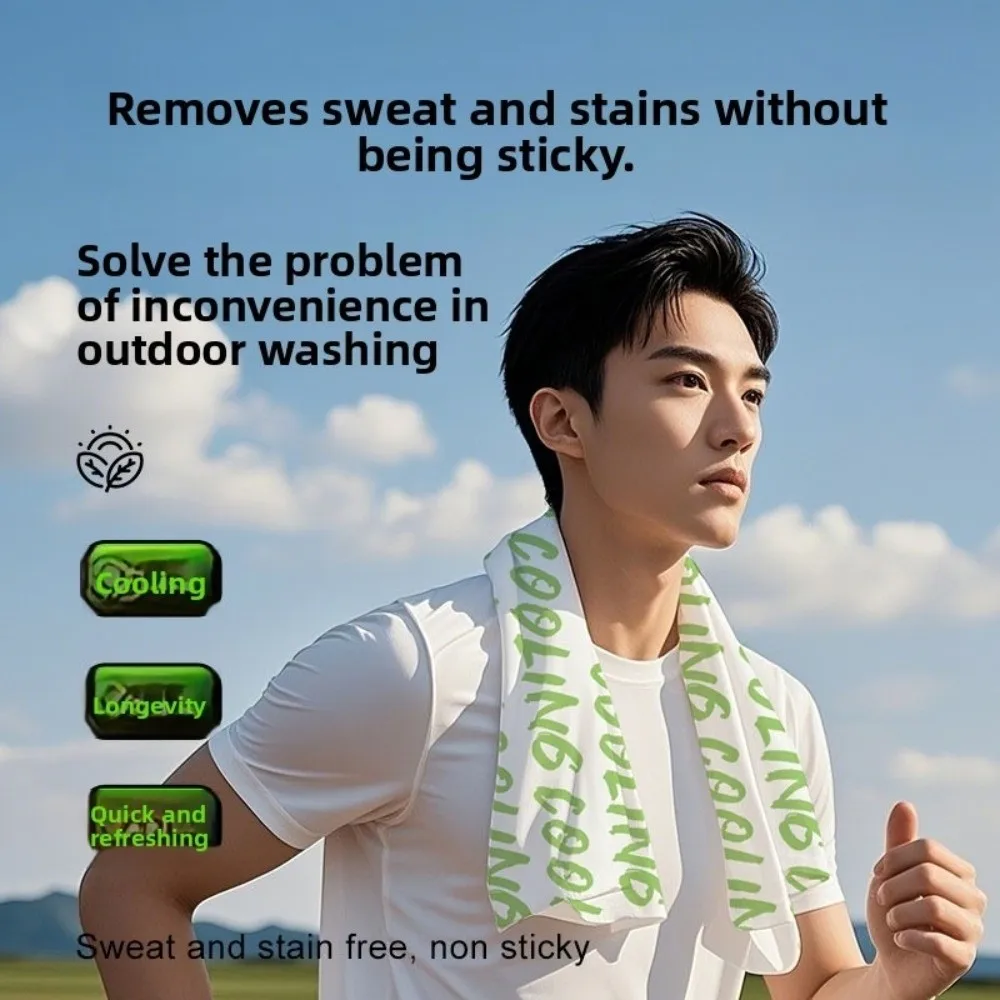 1/2/5pcs Portable Reusable Cooling Ice Wipes Absorb Sweat Lasting Refreshing Towel Cleaning Wipes Outdoor Sports