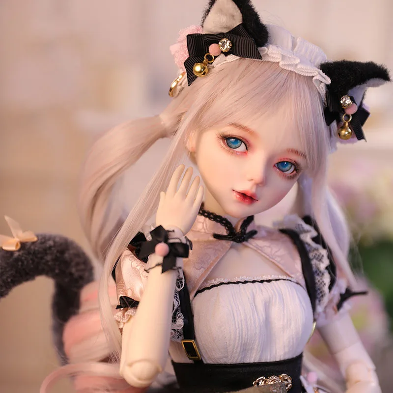 1/3 BJD Doll Cat kostium projektant makijaż twarz dziecka dobra masa ciała kobiece stawy ruchome ciało lalka DIY makijaż 60cm zabawka gifi