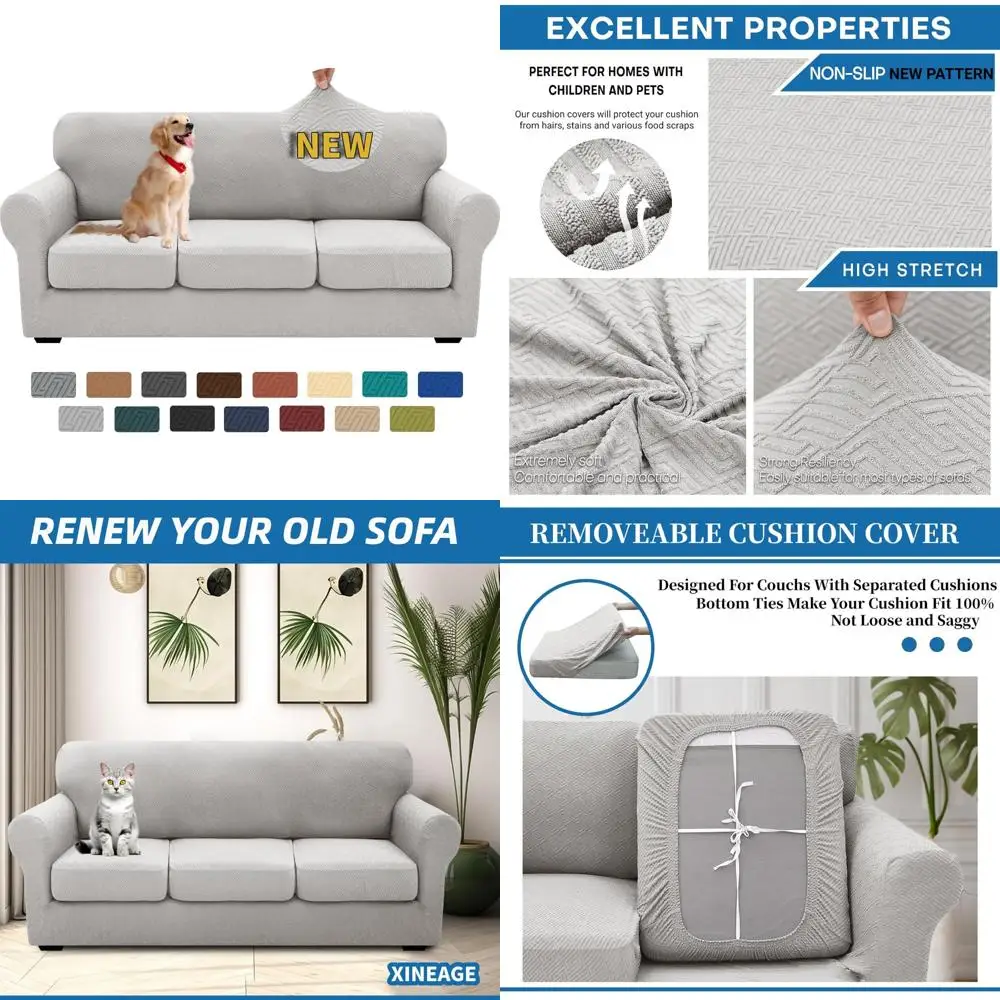 

Толстые эластичные чехлы для диванов с 3 подушками — мягкие противоскользящие чехлы для собак и кошек