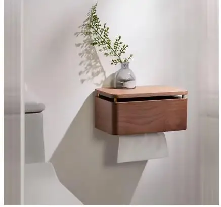 

Держатель для салфеток из орехового дерева, настенный держатель для бумажных полотенец, настольный диспенсер для салфеток, настенная полка для хранения