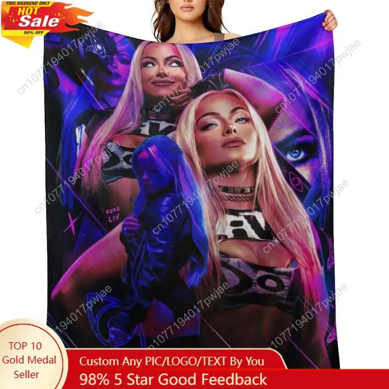 

Liv Morgan Themed Polyester Throw Blanket Soft, Lightweight, and Versatile for Bed Couch Picnic Travel Perfect Custom blankets