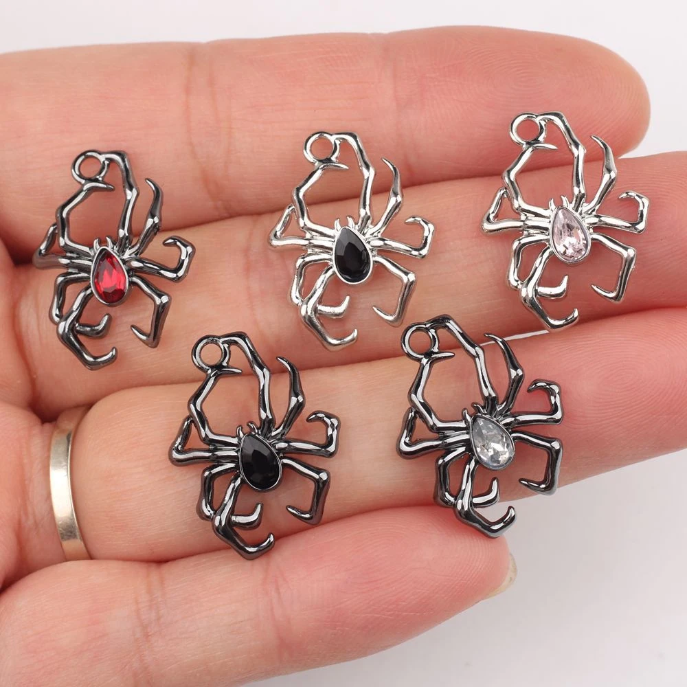 10pcs Fashion Cute Spider Shape Pendant Earring Necklace Bracelet Jewelry Making Accessories Handmade DIY Ornament Craft Gifts view 2