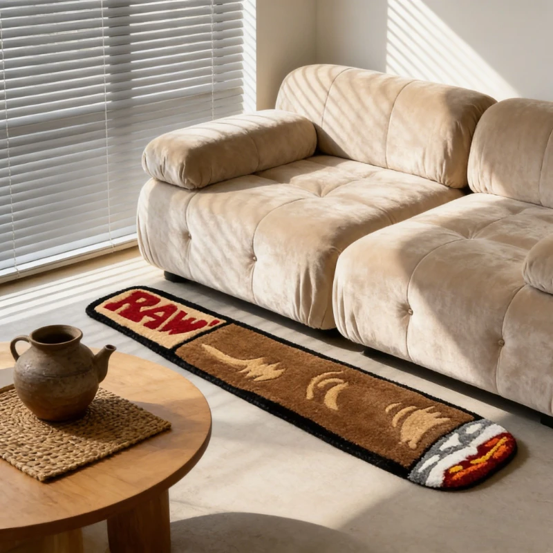 VIKAMA Tapis créatif américain doux et confortable pour salon, chambre à coucher, couverture de chevet, paillasson d'entrée, décoration de la maison
