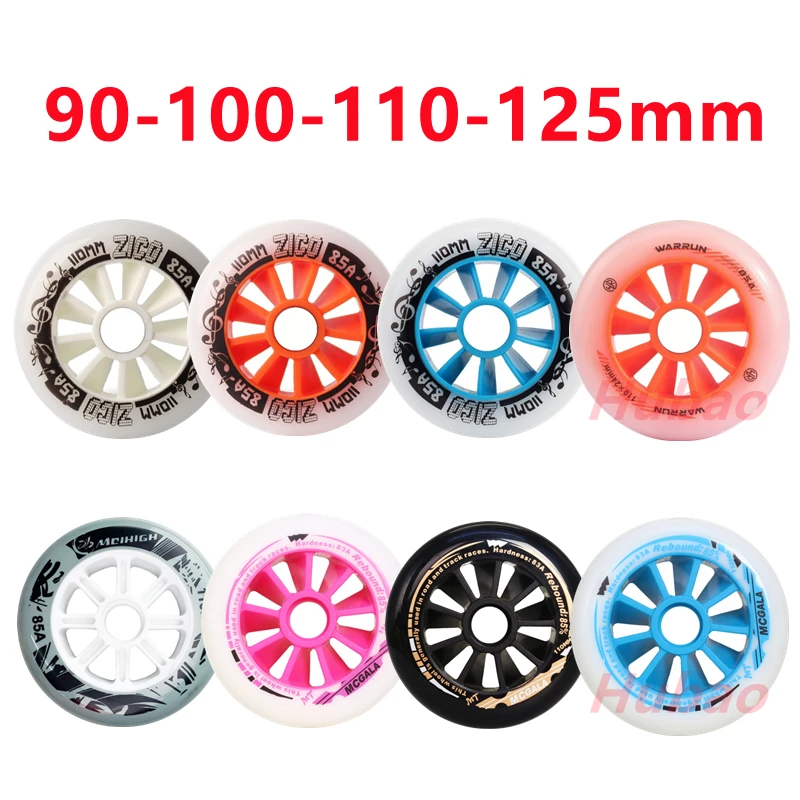 6/8 Pcs Inline Skate Wheels 90/100/110/125mm Speed Skates Wheel Professional Road Roller Skate Wheels PU Wheel 83A/85A