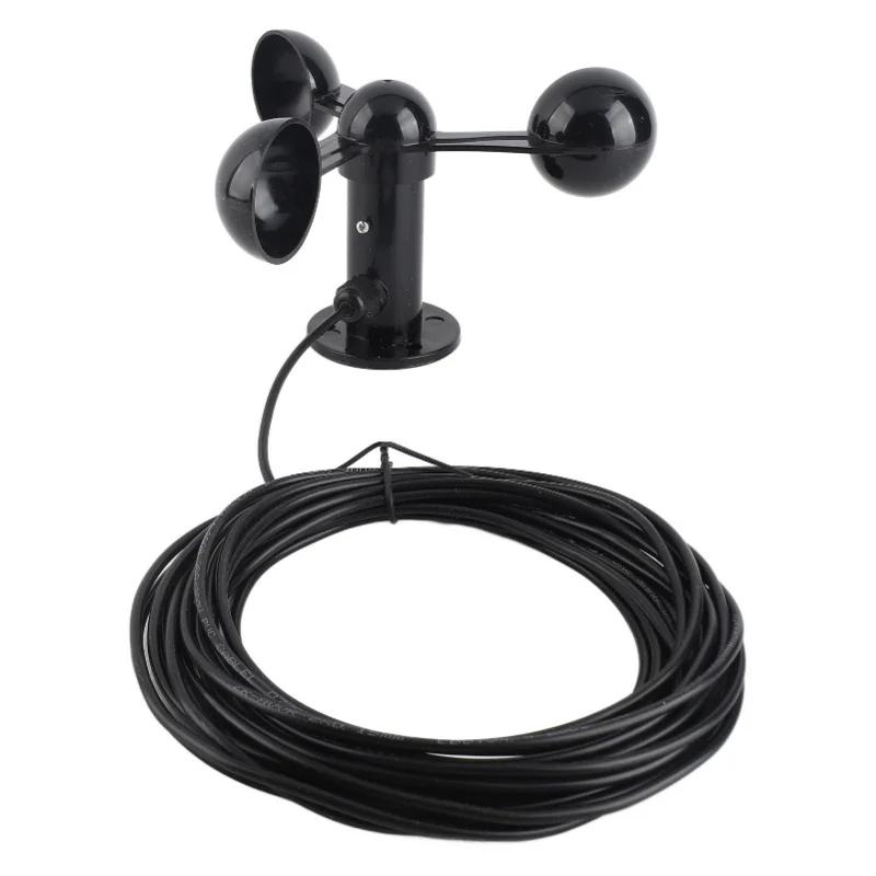 風速計センサー風速カップ 8 メートル防水ケーブル付き 4 センチメートル取り付け穴抗干渉 3 カップ風速検出器