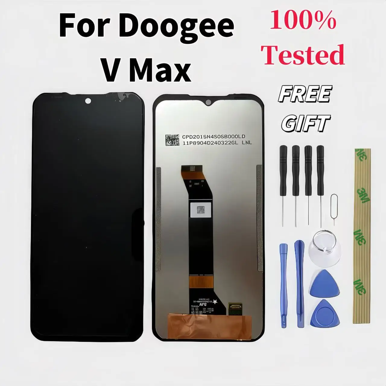 Pop Original 6,58 "para pantalla LCD Doogee V Max + reemplazo de conjunto de pantalla táctil prueba bien para pieza de reparación LCD Doogee Vmax