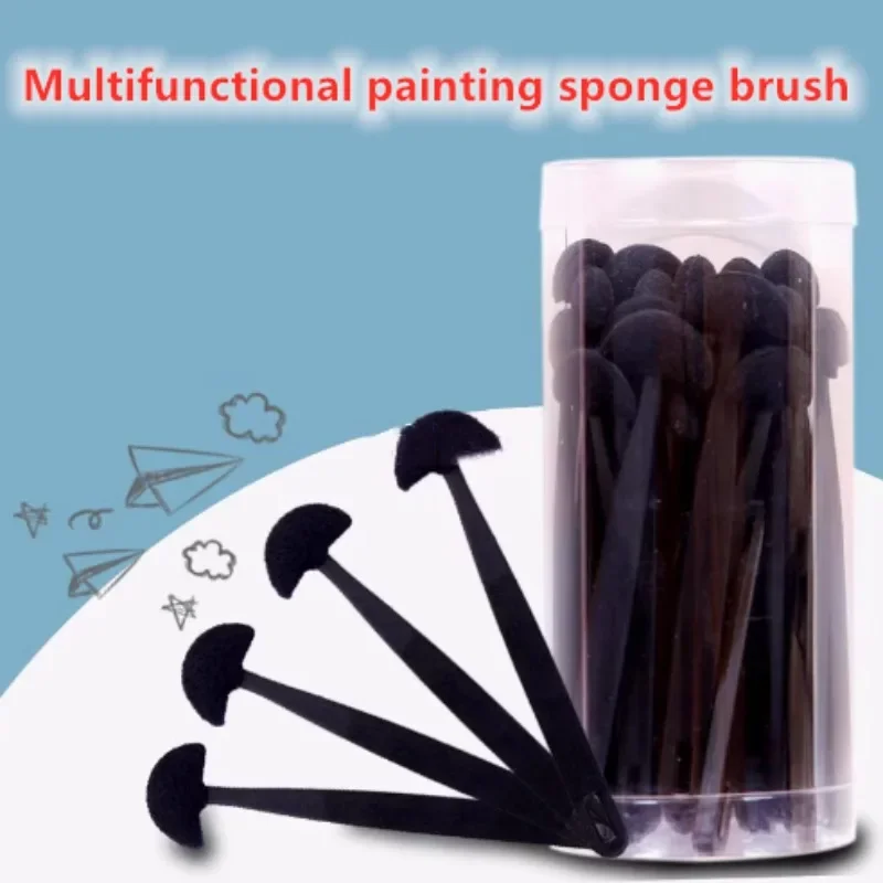 

30pcs/ Box Multi-functional Semi-circular Sketch Cotton Sponge Absorbent Smudging Brush Portable Painting Auxiliary Art Supplies