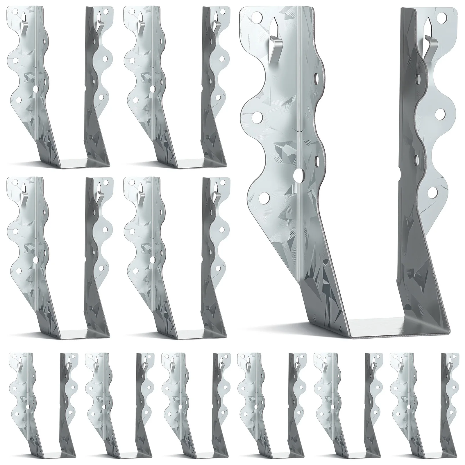 20Pcs Galvanized Joist Hangers 2x6 Face Mount Hurricane Tie Brackets for Wood Floor Deck Ceiling Joist Rafter Support