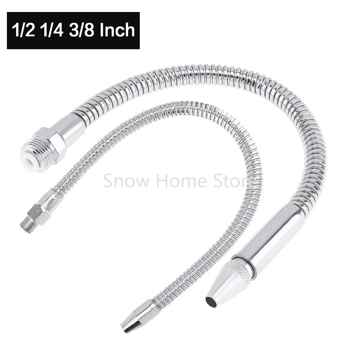 1pc Metal Flexible Water Oil Cooling Tube Pipe with 1/2 1/4 3/8 Inch Round Head Nozzle for CNC Machine / Milling / Lathe