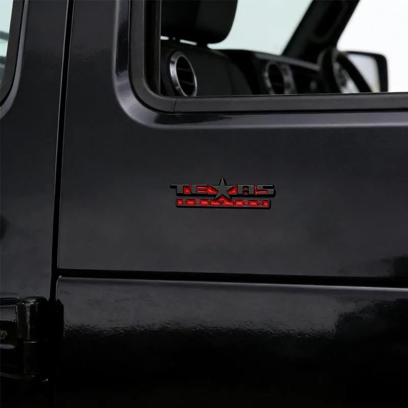 3D Metal TEXAS EDITION Car Fender Decorative Sticker For Off-road Vehicles JEEP Wrangler Raptor Edge Modification Accessories