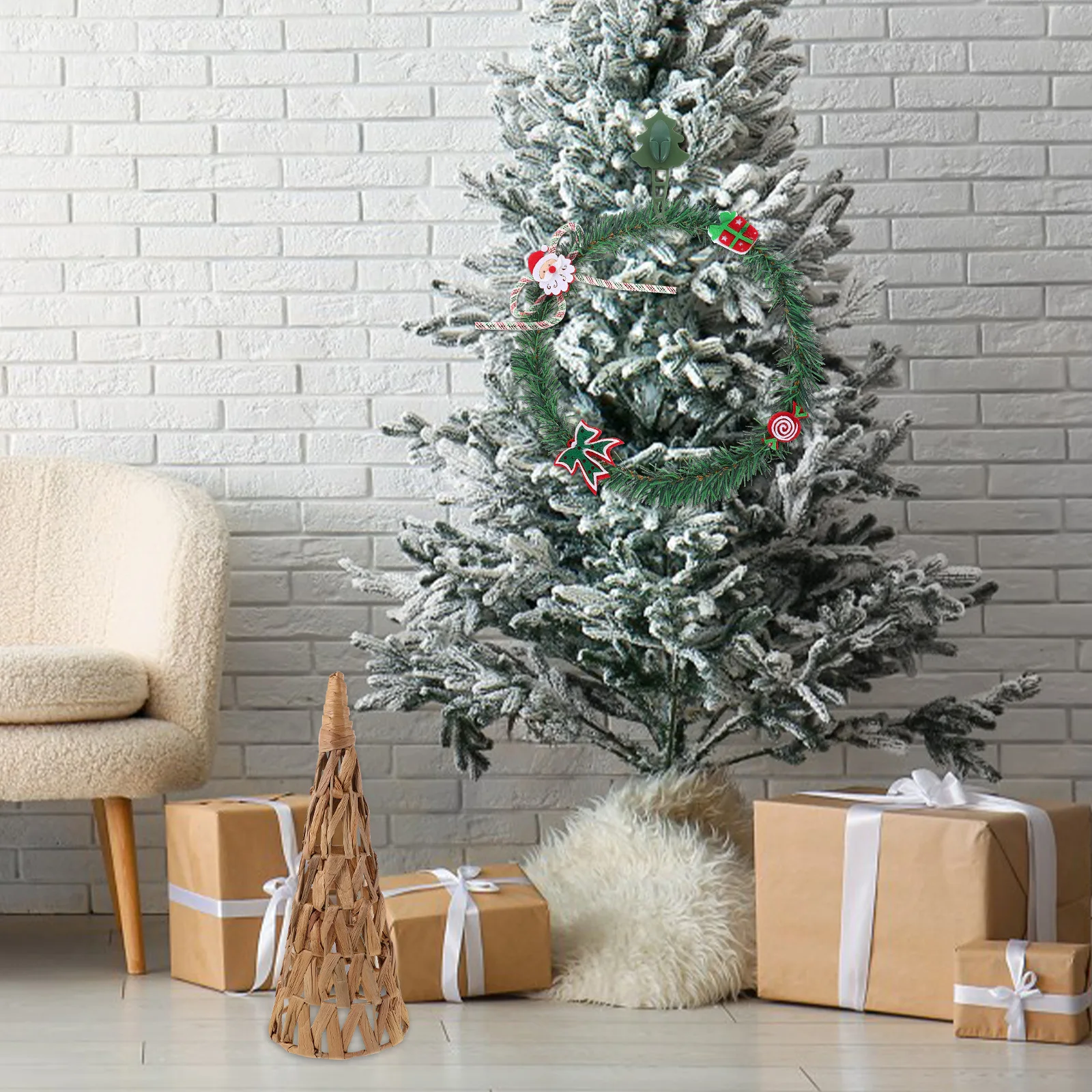 

4pcs Silicone Ties Reusable Christmas Garland Hanger For Mantle Adhesive Wreath Hook Garland Mantel Hangers - Fireplace