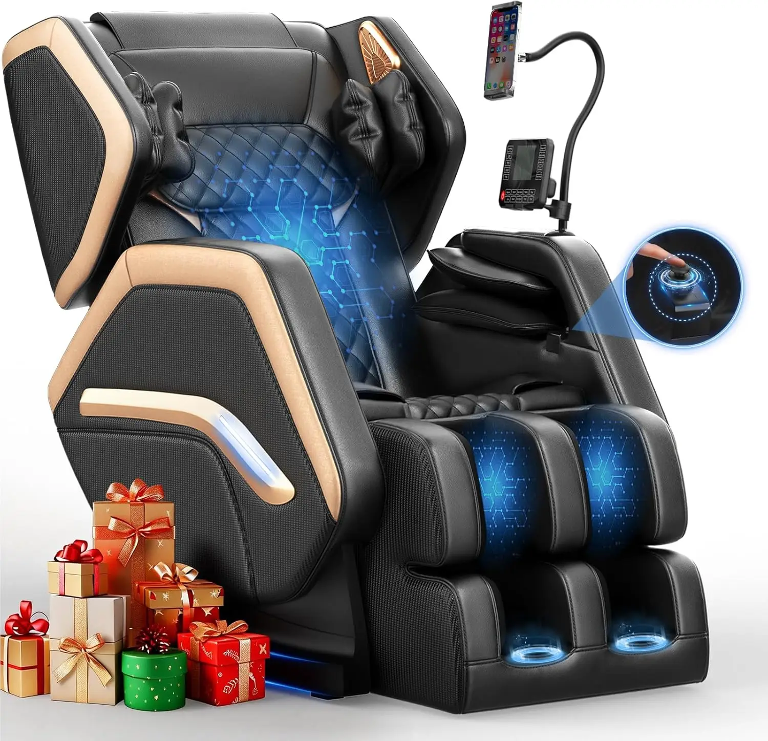 

Chair Full Body, Zero Gravity Massage Chair 2026 for Back Fatigue with 10 Fixed Rollers, Heating, Airbags, Phone Controller, Bl