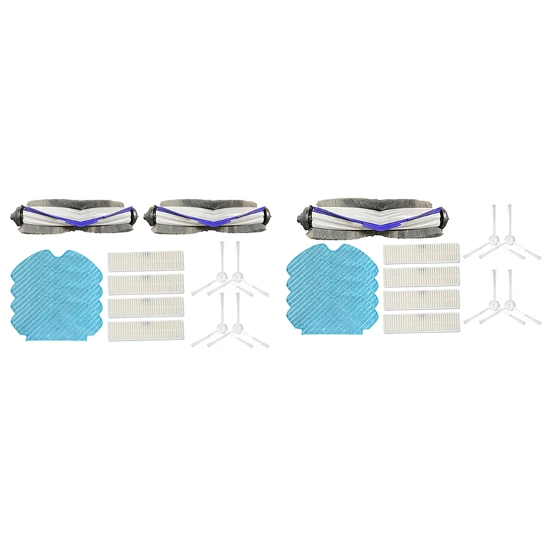 ชุด RG7447 RG7455 60ชิ้นสำหรับ Rowenta Tefal Explorer หุ่นยนต์ดูดฝุ่นแปรงด้านข้างหลักผ้าถูพื้นกรอง HEPA