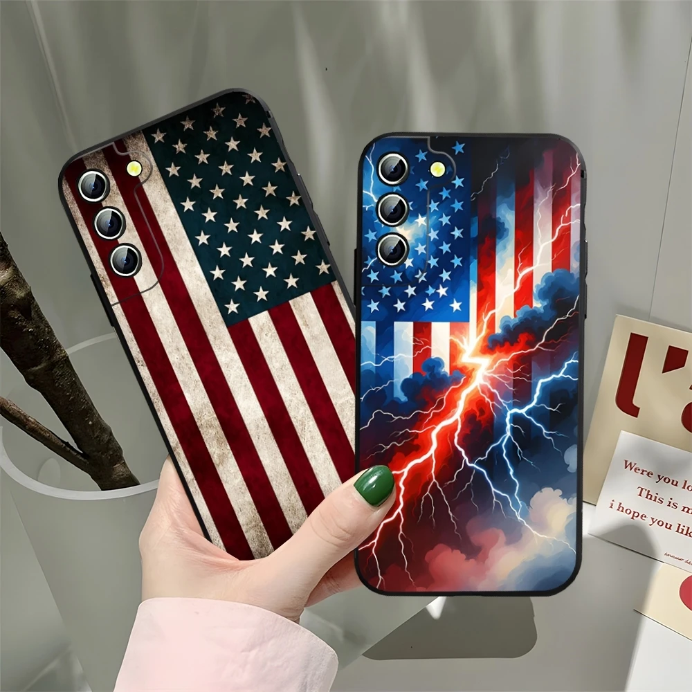 America USA Flag Phone Case For Samsung Galaxy S26 S25 S24 S23 Ultra Fe Plus A17 A37 A57 A15 A16 A25 A35 Cover