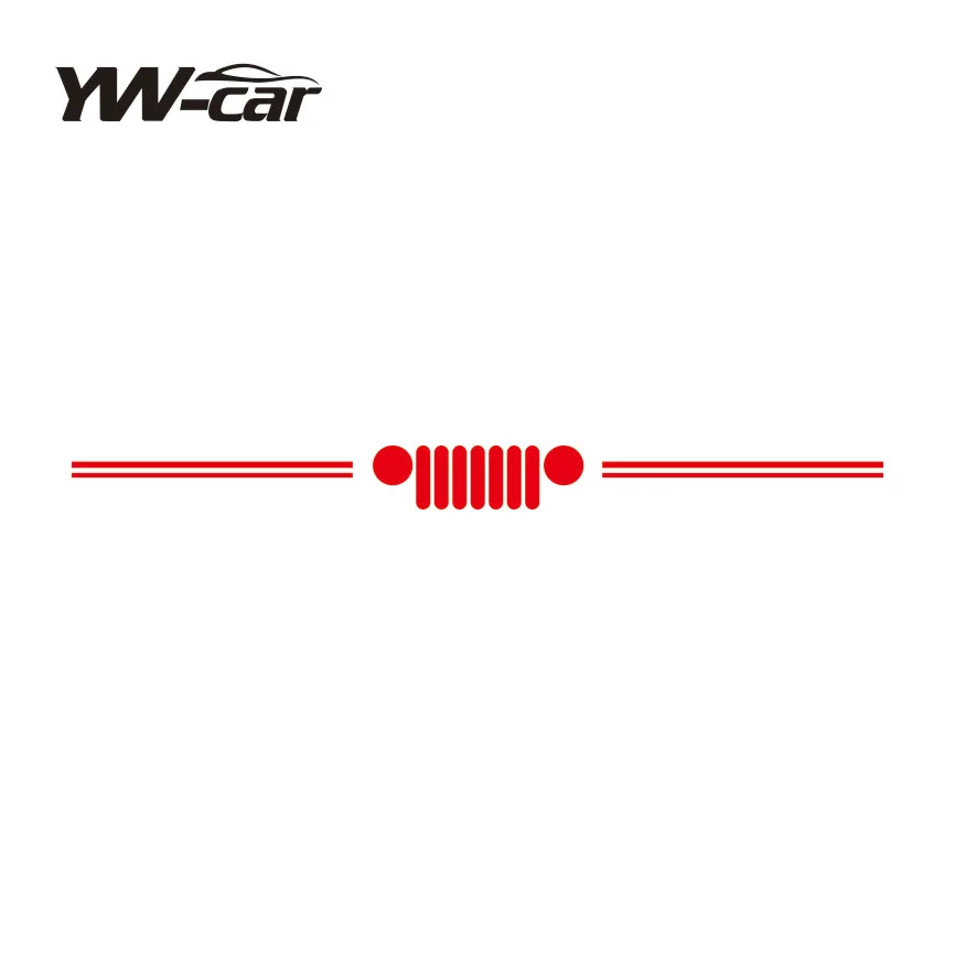 Reflecterende Grill Grafische Vinyl Decal Auto Voorruit Voorruit Raamsticker Voor Jeep Wrangler JK JL Gladiator Renegade