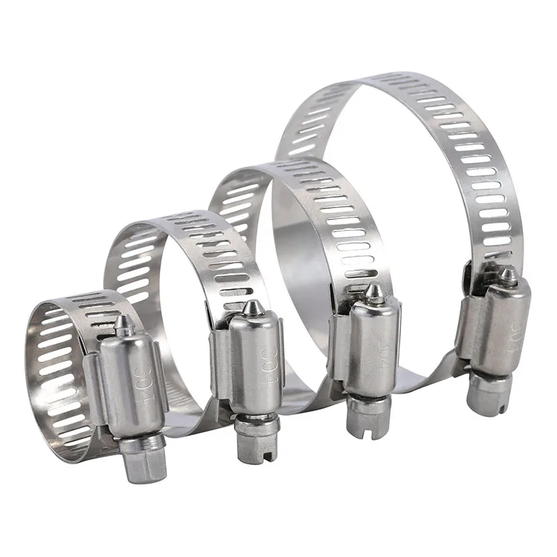 2-5Pcs 304 Stainless Steel Hose Clips Pipe Clamps Φ8mm-127mm Stainless Steel Hoop Clamp Hose Automotive Pipes Clip Fixed Tool